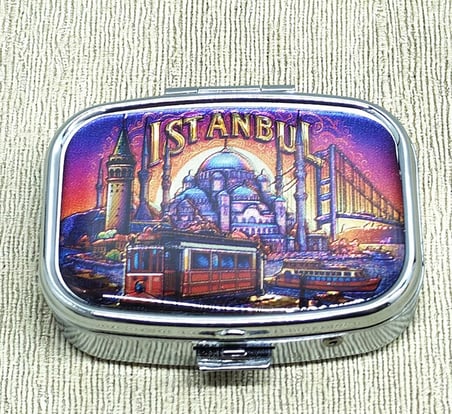 Premium Bireysel Kullanım Taşınabilir Kap Görsel Detaylı İstanbul Temalı