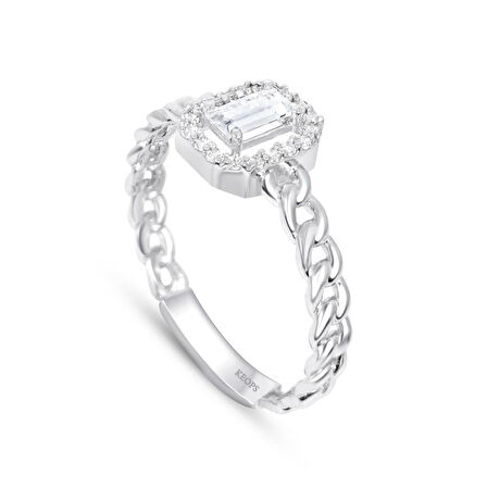 0.35 Karat Baget Pırlanta Tektaş  Yüzük