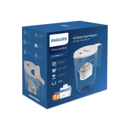 PHİLİPS SU ARITMA FİLTRELİ SÜRAHİ 3,4 L AWP2953WHT