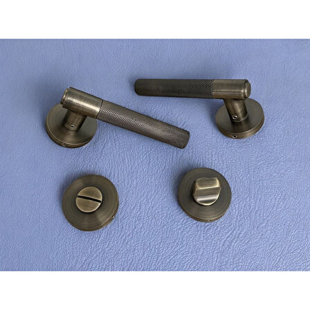 Rivax Meta Antik Sarı Zamak Yuvarlak Rozetli Wc Banyo Kapı Kolu 1 Takım