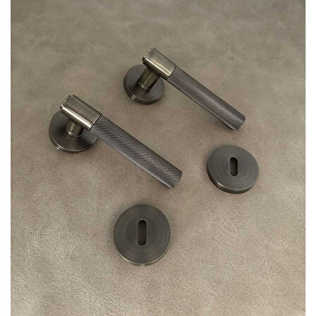 Rivax Meta Antik Sarı Zamak Yuvarlak Rozetli Oda Kapı Kolu 1 Takım