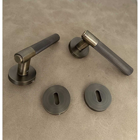 Rivax Meta Antik Sarı Zamak Yuvarlak Rozetli Oda Kapı Kolu 1 Takım