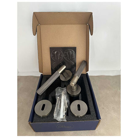 Rivax Meta Antik Sarı Zamak Yuvarlak Rozetli Oda Kapı Kolu 1 Takım