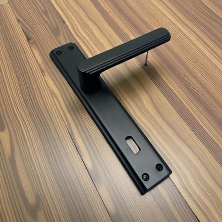 İbiza Mat Siyah Full Zamak Elegant Aynalı Oda Kapı Kolu 1 Takım