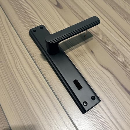 İbiza Mat Siyah Full Zamak Elegant Aynalı Oda Kapı Kolu 1 Takım