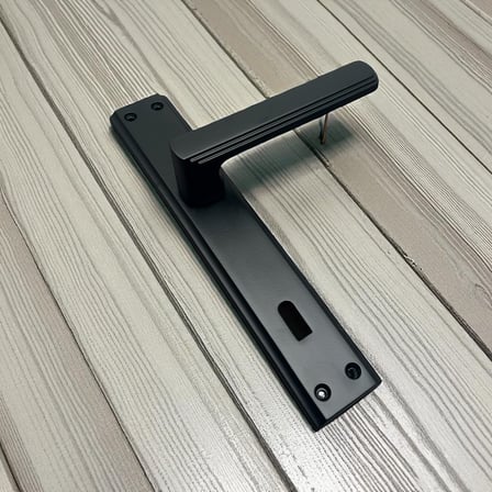 İbiza Mat Siyah Full Zamak Elegant Aynalı Oda Kapı Kolu 1 Takım