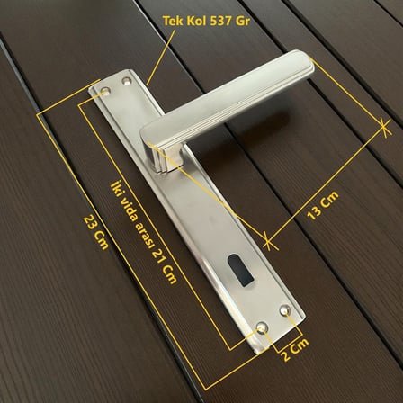 İbiza Mat Siyah Full Zamak Elegant Aynalı Oda Kapı Kolu 1 Takım