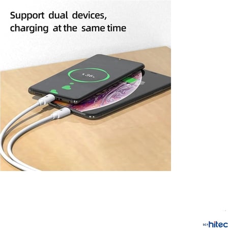 2in1 5A 120W Type-C to Type-C ve Lightning Hızlı Data ve Şarj Kablosu 120cm SX31C
