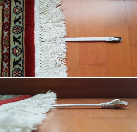 CAT7 Yassı FTP Ethernet Network Lan İnternet Kablosu, Beyaz 2 metre