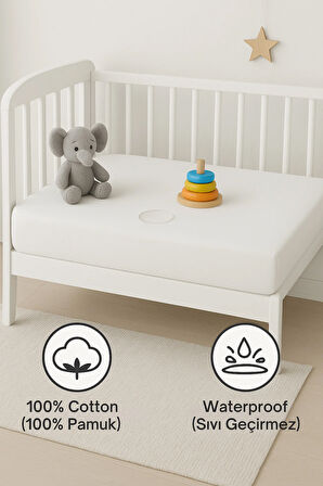 Sıvı Geçirmez Bebek Alezi %100 Pamuk Kumaş Çocuk Alezi, Park Yatak ve Beşik Yatağa Uygun Alez