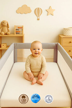 Sıvı Geçirmez Bebek Alezi %100 Pamuk Kumaş Çocuk Alezi, Park Yatak ve Beşik Yatağa Uygun Alez