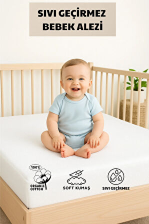 Sıvı Geçirmez Bebek Alezi %100 Pamuk Kumaş Çocuk Alezi, Park Yatak ve Beşik Yatağa Uygun Alez