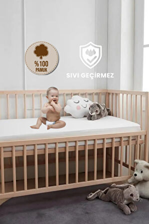 Sıvı Geçirmez Bebek Alezi %100 Pamuk Kumaş Çocuk Alezi, Park Yatak ve Beşik Yatağa Uygun Alez