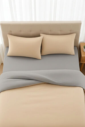 Lastikli Çarşaflı Nevresim Takımı Çift Kişilik ( 2 Adet Yastık Kılıflı)