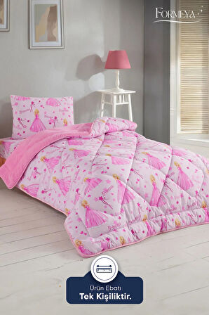 Princess Desenli Tek Kişilik Çift Taraflı Wellsoft Yorgan ve Yastık Kılıfı Seti