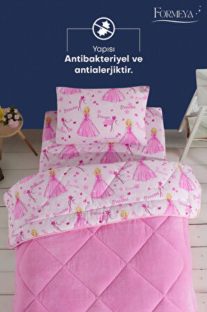 Princess Desenli Tek Kişilik Çift Taraflı Wellsoft Yorgan ve Yastık Kılıfı Seti