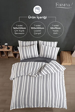Modern Ultra Comfort Lastikli Çarşaflı Pamuklu Tek Kişilik Nevresim Takımı ( 1 Adet Yastık Kılıflı)