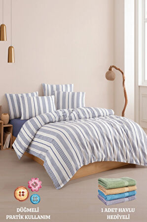 Modern Ultra Comfort Lastikli Çarşaflı Pamuklu Tek Kişilik Nevresim Takımı ( 1 Adet Yastık Kılıflı)