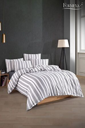 Modern Ultra Comfort Lastikli Çarşaflı Pamuklu Çift Kişilik Nevresim Takımı ( 2 Adet Yastık Kılıflı)