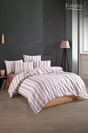 Modern Ultra Comfort Lastikli Çarşaflı Pamuklu Çift Kişilik Nevresim Takımı ( 2 Adet Yastık Kılıflı)