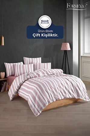 Modern Ultra Comfort Lastikli Çarşaflı Pamuklu Çift Kişilik Nevresim Takımı ( 2 Adet Yastık Kılıflı)