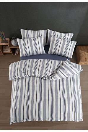 Modern Ultra Comfort Lastikli Çarşaflı Pamuklu Çift Kişilik Nevresim Takımı ( 2 Adet Yastık Kılıflı)