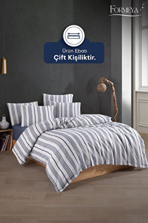 Modern Ultra Comfort Lastikli Çarşaflı Pamuklu Çift Kişilik Nevresim Takımı ( 2 Adet Yastık Kılıflı)