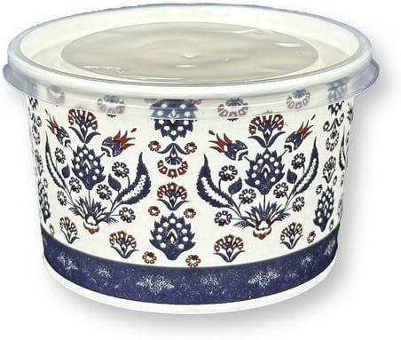 16 OZ Seramik Desenli Karton Çorba Kasesi Aşure, Dondurma