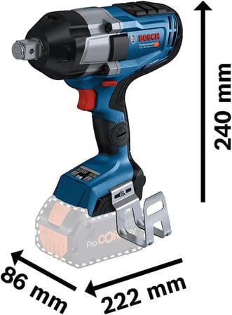 Bosch Professional GDS 18V-1050 H Akülü Darbeli Somun Sıkma (18 Volt, SOLO, Karton Kutuda, 1.050 Nm maks. tork, 3/4" kare uç girişi)