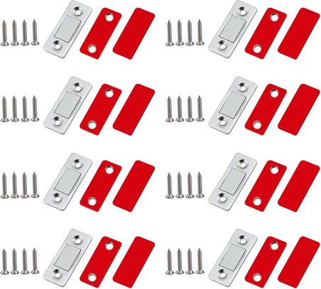 8 Adet Mıknatıslı Kilit, Ultra İnce Manyetik Kapama, Kapı, Kendinden Yapışkanlı Kapı Mıknatısları, Güçlü Mobilya Mıknatıslı Kilit Mobilya, Sürgülü Kapı, Dolap Kapısı, Çekmece