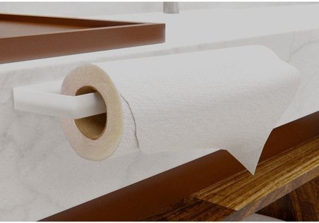 Metal Beyaz Yapışkanlı Kağıt Havluluk Yapışkanlı Havlu Askılığı, Banyo Askısı Yapışkanlı Havluluk ve Peçetelik 3M Yapışkanlı Tasarım MT72B