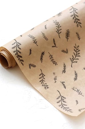 Bimotif 20Li Büyük Paket Kağıdı Seti (70X100 Cm), Kraft Puantiye Ve Yaprak Desenli Ambalaj Kağıdı Seti