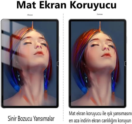 Samsung Galaxy Tab A9 8.7 inç ile Uyumlu Mat Ekran Koruyucu Parmak İzi Bırakmaz (SM-X110)