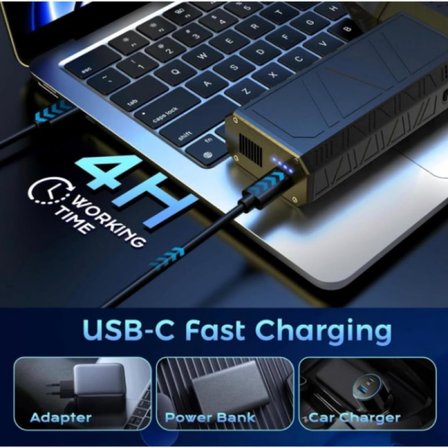 Turbo Jet Fan 130.000 RPM Şarjlı Ek Başlıklı 3 Kademeli Fenerli Basınçlı Hava Püskürtme Temizleyici – Taşınabilir Toz Üfleme PC Klavye Kasa Oto Araç Kurutucu Su İtici Araba Temizliği Mangal Fanı