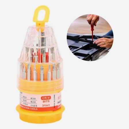 Tornavida Seti 31 Parça Hassas, CR-V Çelik Uçlu Bit Seti, Manyetik Uçlu Mini Tornavida Takımı, Telefon, Laptop, Elektronik Cihaz, Oyuncak Ve Saat Tamiri İçin Çok Amaçlı Tamir Seti