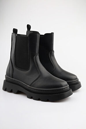 Yüksek Taban Lastikli Fermuarlı Çocuk Bot 