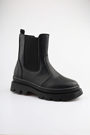 Yüksek Taban Lastikli Fermuarlı Çocuk Bot 