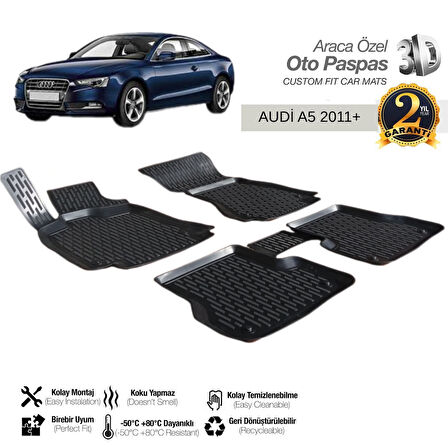 3D PASPAS SİYAH AUDI A5 2011+ 