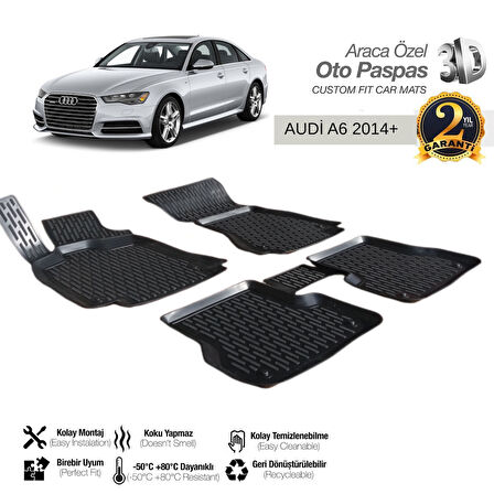 3D PASPAS SİYAH AUDI A6 2014+ 