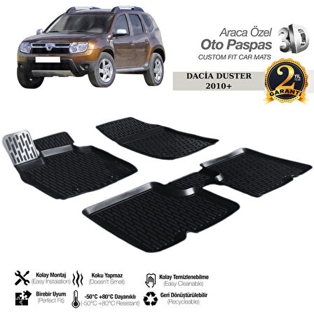 3D PASPAS SİYAH DACIA DUSTER 2010+ 