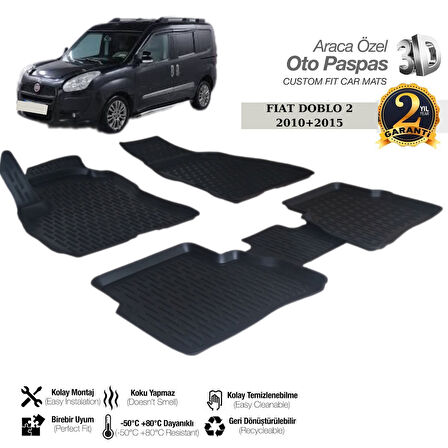 3D PASPAS SİYAH FIAT DOBLO2  2010-2015