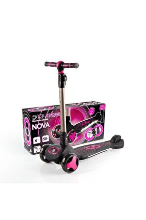 Cool Wheels Nova 6 Yaş ve Üzeri 50 Kg 3 Tekerlekli Katlanabilir Led Işıklı Fuşya Çocuk Scooter