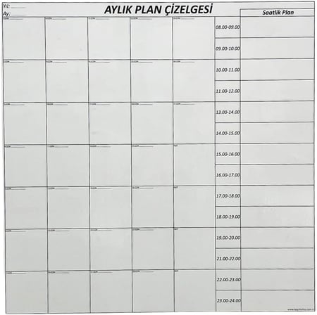 ® Aylık Planlayıcı Manyetik Duvar StickerıTakvim Plan Çizelgesi 100 * 110 cm