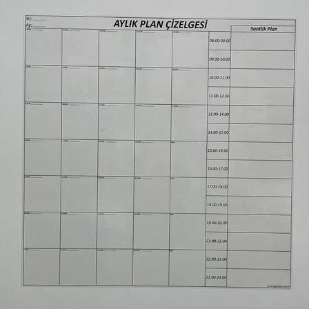 ® Aylık Planlayıcı Manyetik Duvar StickerıTakvim Plan Çizelgesi 100 * 110 cm