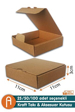 E-Ticaret Takı&Aksesuar Kutusu 11x11x3cm (50'li Paket)