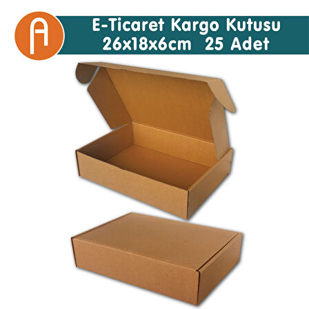 PackMai E-Ticaret Kargo Kutusu 26x18x6cm 1 Desi (25 Adet)