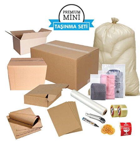 Premium Mini Taşınma Seti | 20 Parça Koli ve Ambalaj Malzemesi | Ev ve Ofis Taşıma Koli Seti