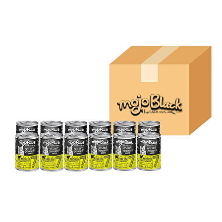  Mojo Black No:7 Tahılsız (400gr) Kuzu Etli Yetişkin Kedi Konservesi 12'Lİ