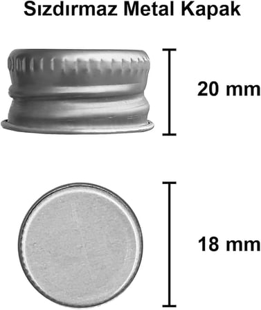 50 cc Gümüş Metal Kapaklı Hediyelik Shot Şişesi 50 ml Kolonya Koku Süs Küçük Şeffaf Cam Şişe 6 Adet