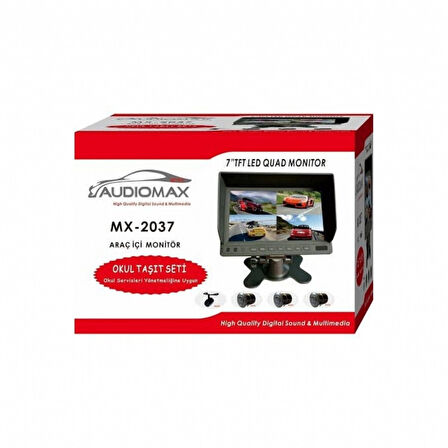 AUDİOMAX MX2037R SERVİS ARAÇLARI İÇİN 4 KAMERALI KAYIT SİSTEMİ